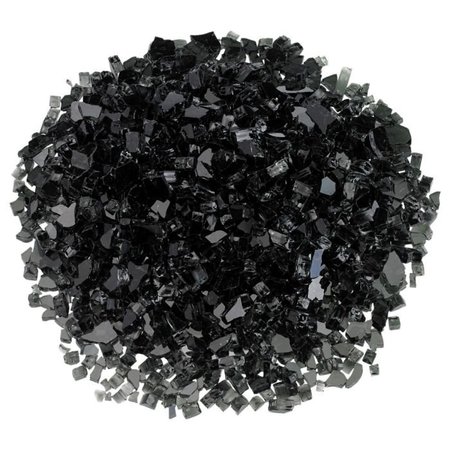 AMERICAN FIRE GLASS 1/4 in Black Fire Glass, 10 Lb Bag AFF-BLK-10